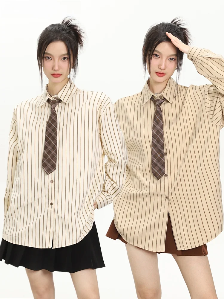 November American Retro Striped Long Sleeve Women's Shirt Loose Tie Design Spring Autumn Fashionable Casual Breathable
November American Retro Striped Long Sleeve Women's Shirt Loose Tie Design Spring Autumn Fashionable Casual Breathable