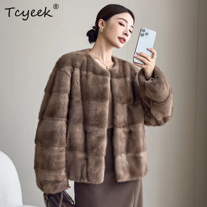 Tcyeek Natural Whole Female Mink Fur Coat Winter Jacket for Women Clothing Fashion Real Fur Womens Coats Warm Пальто Женское
Tcyeek Natural Whole Female Mink Fur Coat Winter Jacket for Women Clothing Fashion Real Fur Womens Coats Warm Пальто Женское