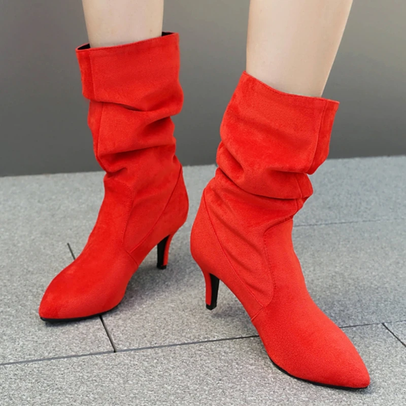 Женские ботинки до середины икры большого размера 48, зимняя обувь 2025 года, замшевые, коричневые, красные, на высоком каблуке, короткие ботинки без шнуровки из флока, обувь, новинка
Женские ботинки до середины икры большого размера 48, зимняя обувь 2025 года, замшевые, коричневые, красные, на высоком каблуке, короткие ботинки без шнуровки из флока, обувь, новинка