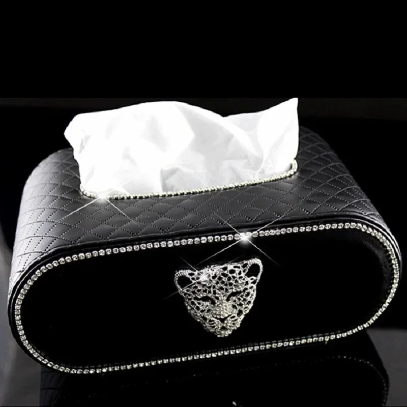 Creative Block Type Car Tissue Box with Cool Crystal Leopard Head Sparkly Towel Paper Cover Case for Men and Women Red Black
Creative Block Type Car Tissue Box with Cool Crystal Leopard Head Sparkly Towel Paper Cover Case for Men and Women Red Black