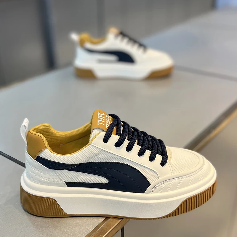 Men's White Navy Skate Shoes Retro Casual Sneakers Thick Sole Platform Fashion Streetwear Comfortable Daily Walking Trainers
Men's White Navy Skate Shoes Retro Casual Sneakers Thick Sole Platform Fashion Streetwear Comfortable Daily Walking Trainers