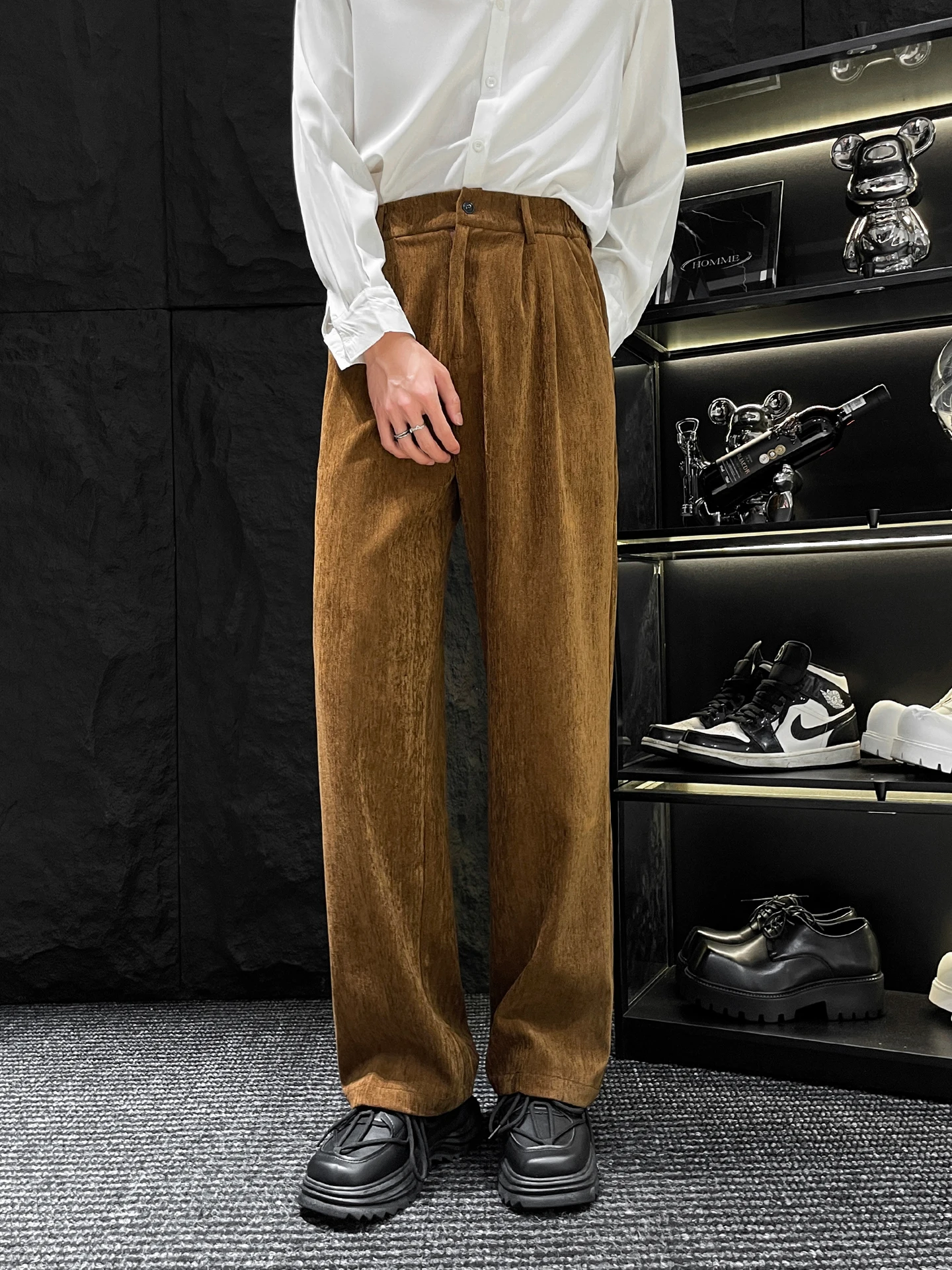 Retro Faion Corduroy Loose Men's Pants HOMME No Ironing Straight Casual Long Trousers Cool Sle Pure Color Autumn Youth
Retro Faion Corduroy Loose Men's Pants HOMME No Ironing Straight Casual Long Trousers Cool Sle Pure Color Autumn Youth