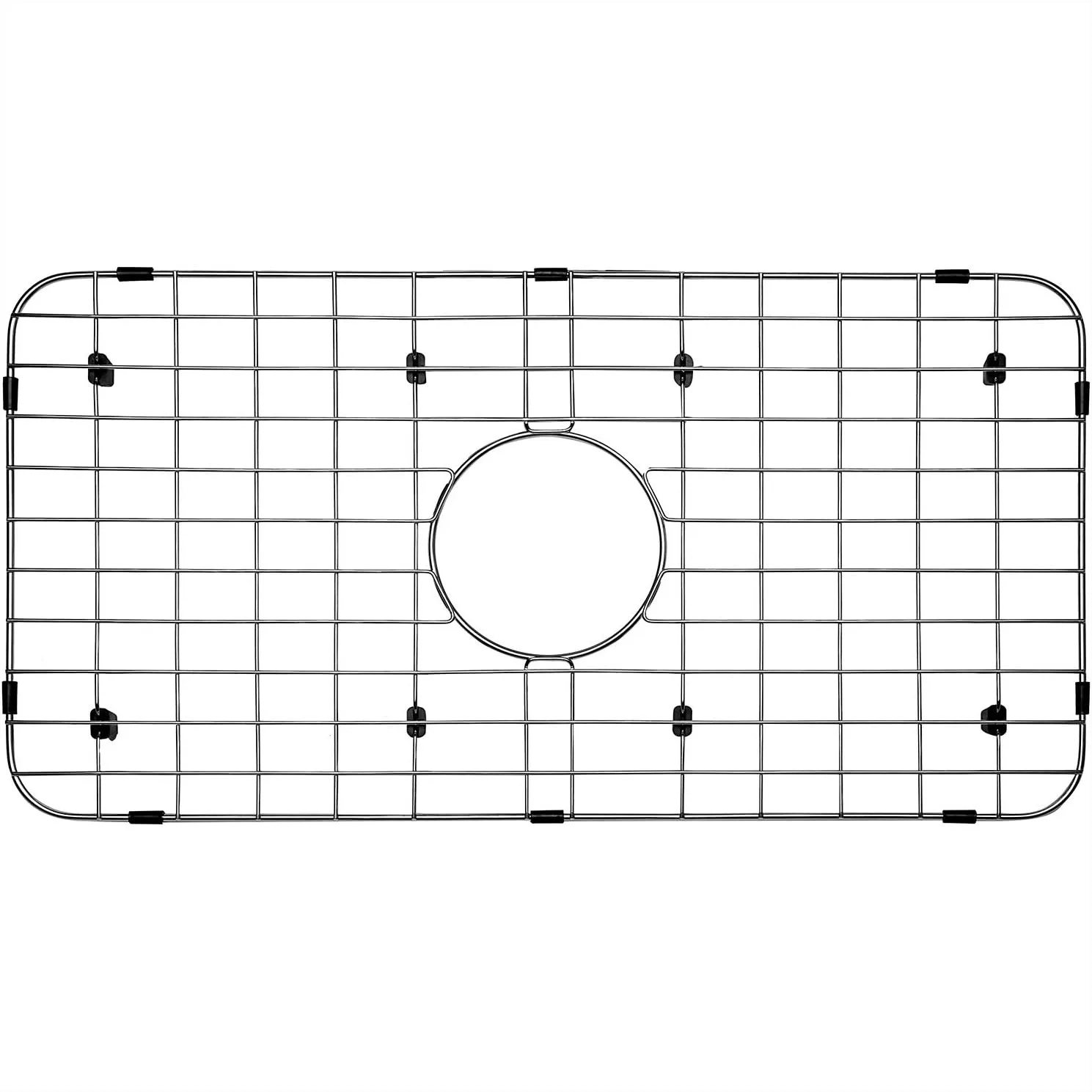 Sink Bottom Grid 24-1/8" x 12-5/8" with Centered Drain, 304 Stainless Steel Sink Protector for Corner Radius 1-1/2"
Sink Bottom Grid 24-1/8" x 12-5/8" with Centered Drain, 304 Stainless Steel Sink Protector for Corner Radius 1-1/2"