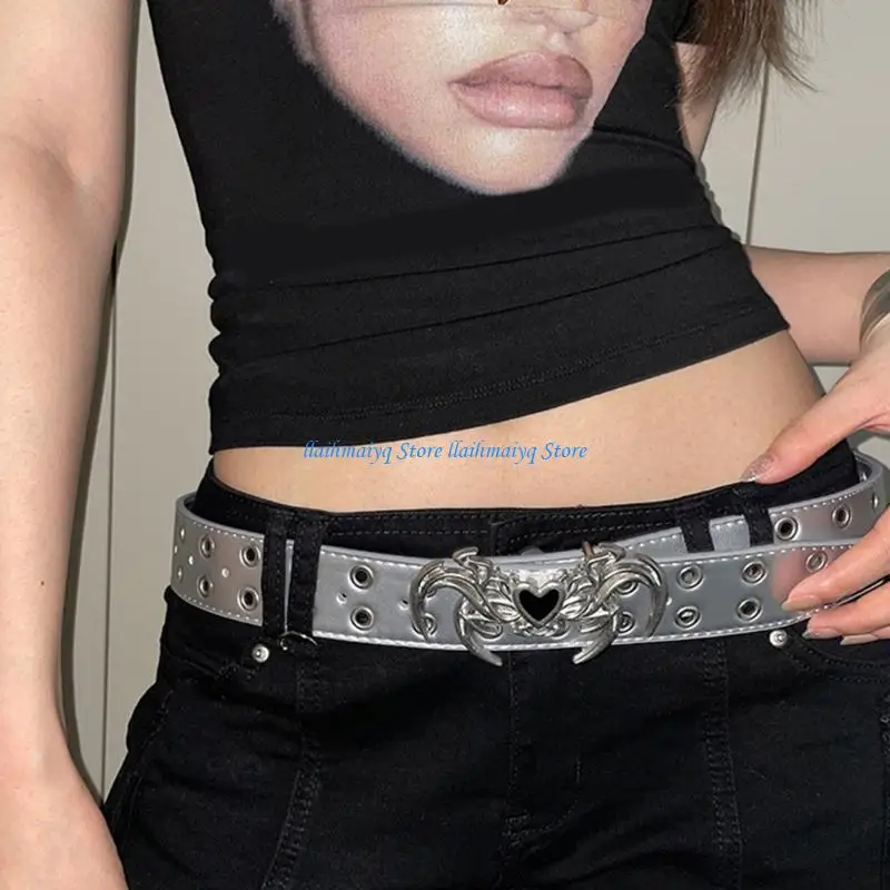 573B Edgy Double Row Metal Clasp Belt For Men Women Kids Faux Leather Punk Design
573B Edgy Double Row Metal Clasp Belt For Men Women Kids Faux Leather Punk Design