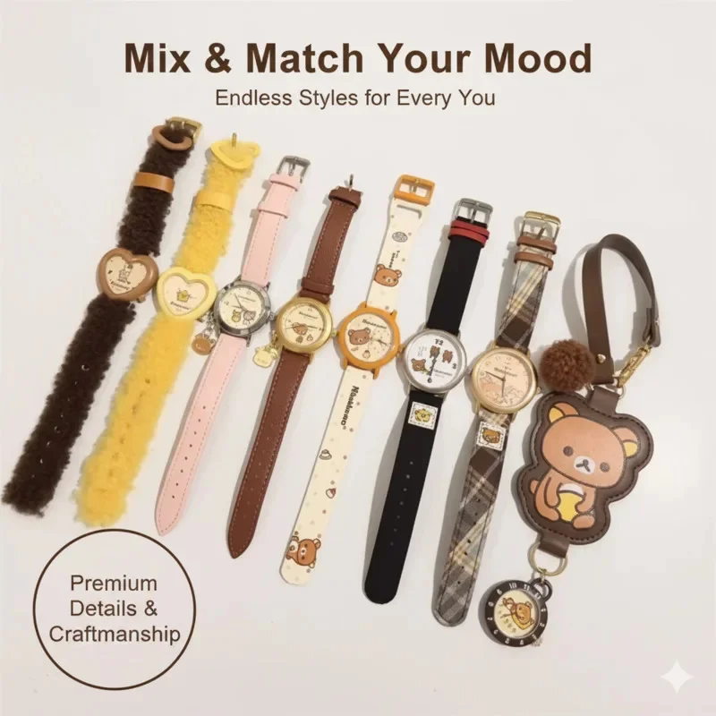 Cute Cartoon Bear Quartz Wrist Watch Soft Plush Leather Strap Collectible Gift For Teen Girls Fans Birthday Christmas Gift
Cute Cartoon Bear Quartz Wrist Watch Soft Plush Leather Strap Collectible Gift For Teen Girls Fans Birthday Christmas Gift