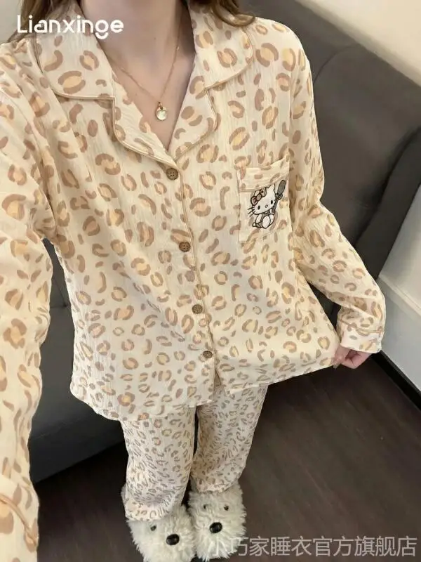 Hot Hello Kitty Sexy Pajamas Set Kawaii Cartoon Women Nightgown Pant Long Sleeve Sleepwear Spring Pyjamas Cotton Home Clothes
Hot Hello Kitty Sexy Pajamas Set Kawaii Cartoon Women Nightgown Pant Long Sleeve Sleepwear Spring Pyjamas Cotton Home Clothes