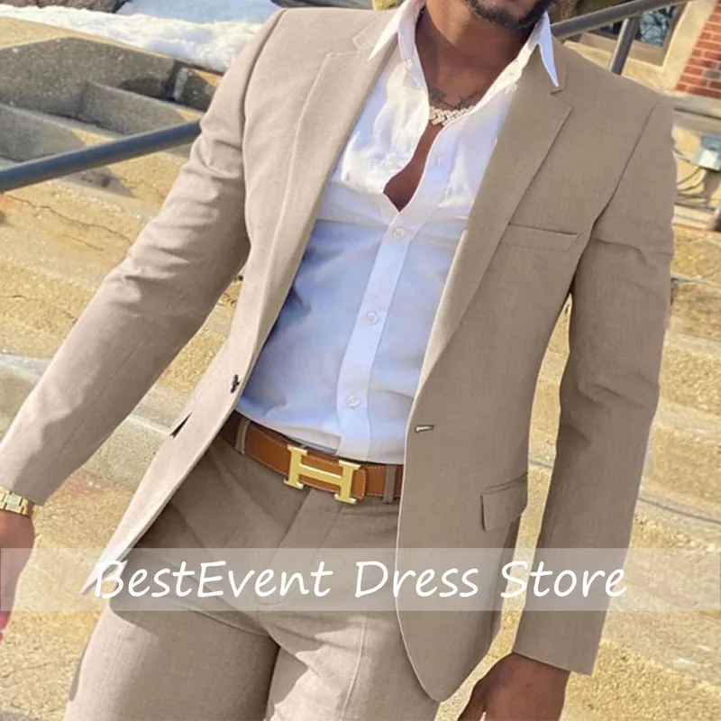 2 Pieces Beige Suit for Men Slim Fit Wedding Groom Tuxedo Groomsmen Suits Male Fashion Smokm Homme Blazer with Pants Customized
2 Pieces Beige Suit for Men Slim Fit Wedding Groom Tuxedo Groomsmen Suits Male Fashion Smokm Homme Blazer with Pants Customized