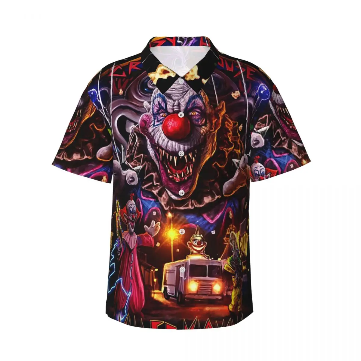 Killer Klowns From Outer Space Men's Shirts Hawaiian Short Sleeve Shirt Casual Button Tops for Summer Beach
Killer Klowns From Outer Space Men's Shirts Hawaiian Short Sleeve Shirt Casual Button Tops for Summer Beach