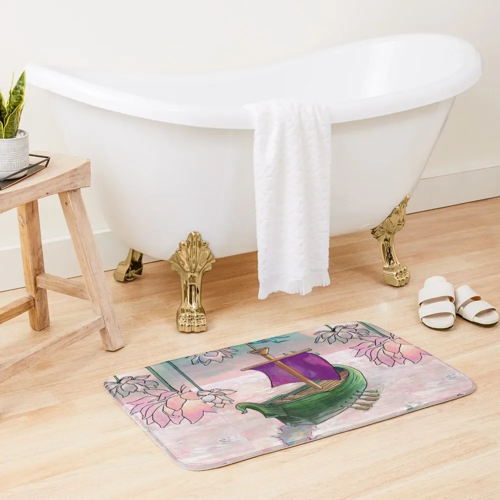 Voyage of the Dawn Treader, The Chronicles of Narnia C.S. Lewis Ship Sailing the Silver Sea with Flowers on Water Bath Mat
Voyage of the Dawn Treader, The Chronicles of Narnia C.S. Lewis Ship Sailing the Silver Sea with Flowers on Water Bath Mat