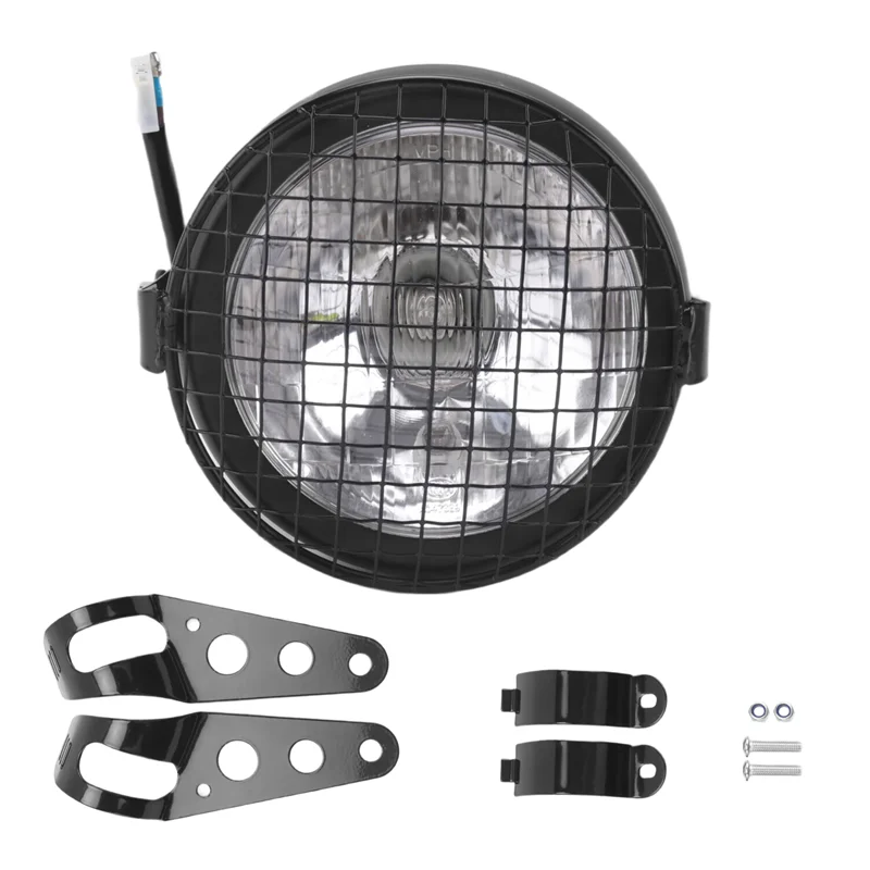 AB56-ретро винтажный мотоцикл, универсальное боковое крепление, 35 Вт, 6,5 дюйма, прозрачная фара Cafe Racer с решеткой + комплект кронштейнов
AB56-ретро винтажный мотоцикл, универсальное боковое крепление, 35 Вт, 6,5 дюйма, прозрачная фара Cafe Racer с решеткой + комплект кронштейнов