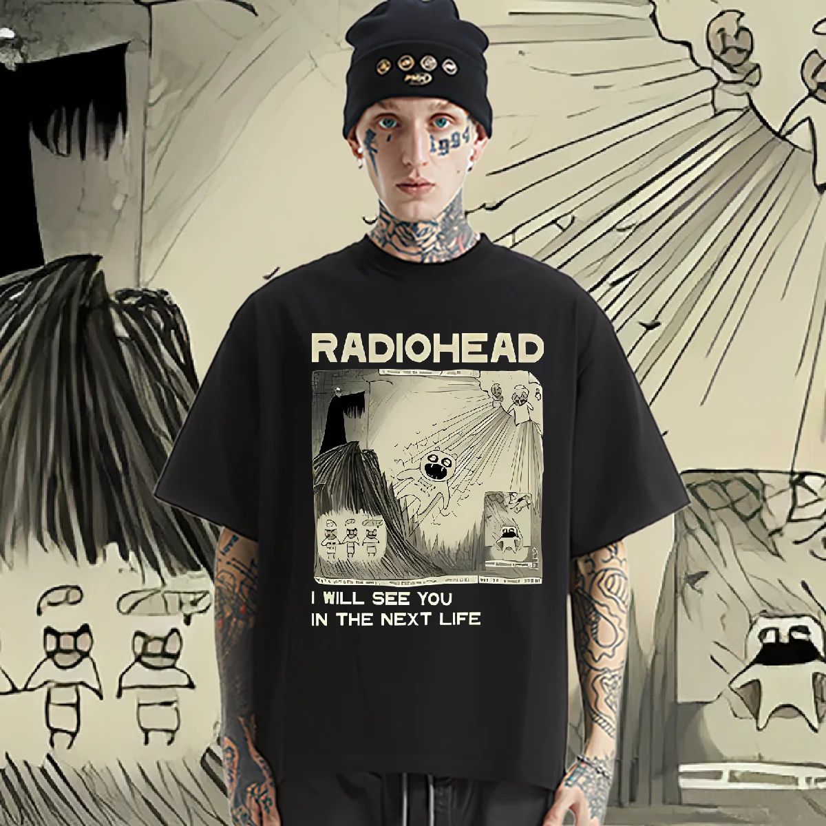 RADIOHEAD T-shirt Short Sleeve O-Neck Tees Oversize Retro Men's T Shirt Graphic Printing Tops Streetwear Loose Clothes
RADIOHEAD T-shirt Short Sleeve O-Neck Tees Oversize Retro Men's T Shirt Graphic Printing Tops Streetwear Loose Clothes