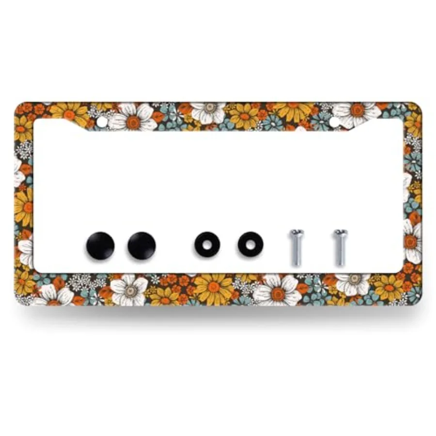 Boho Daisy Floral License Plate Frame Cute Flowers License Plate Holder for Front and Rear Car Tags Stainless Steel Colorful Li
Boho Daisy Floral License Plate Frame Cute Flowers License Plate Holder for Front and Rear Car Tags Stainless Steel Colorful Li
