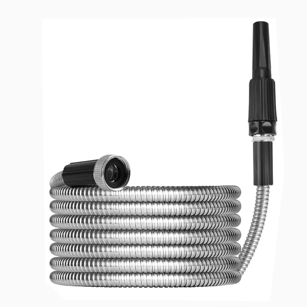 Durable 304 stainless steel garden hose with 6 adjustable patterns, lightweight, and no twisted hoses
Durable 304 stainless steel garden hose with 6 adjustable patterns, lightweight, and no twisted hoses