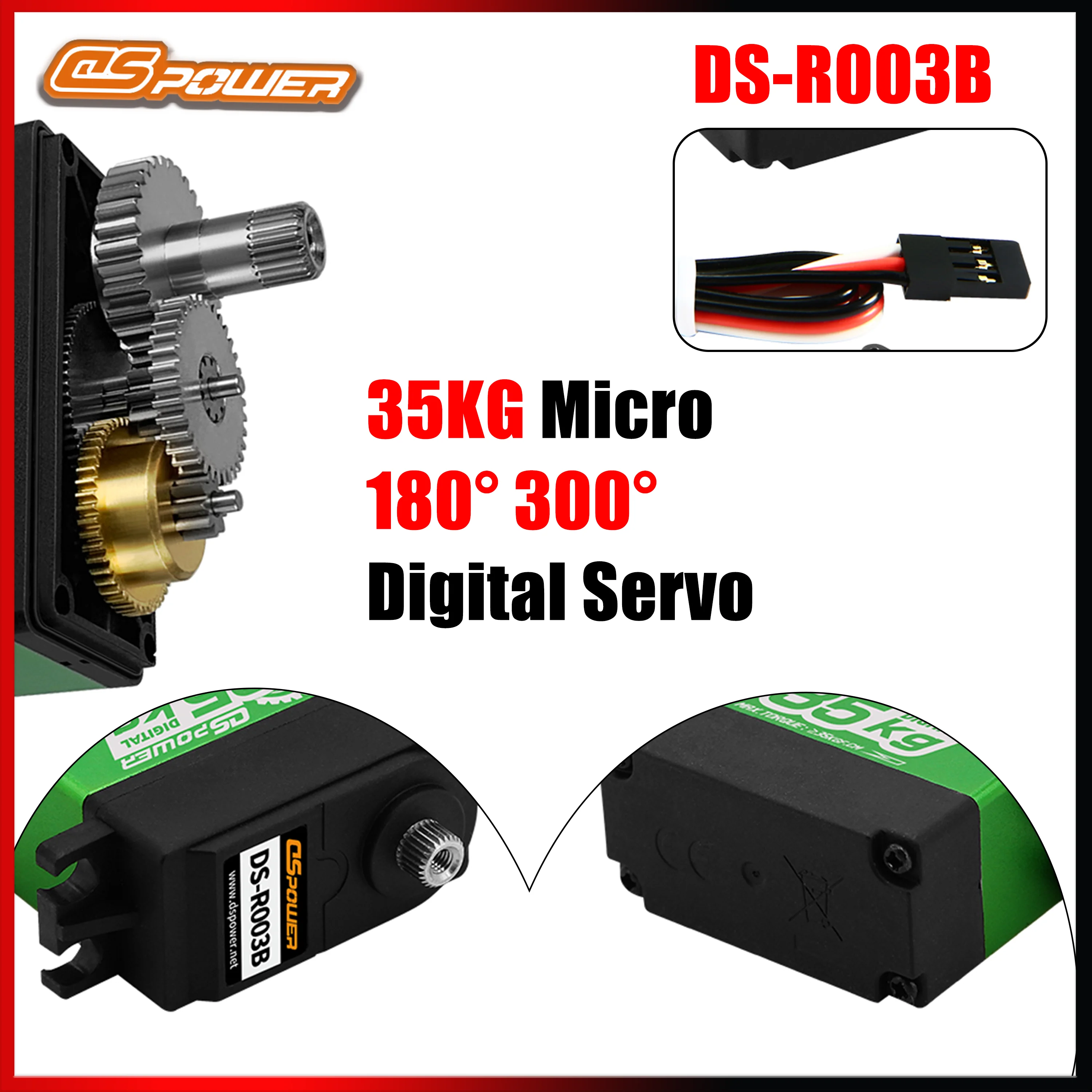 DSpower 35KG 180/300 Degrees Metal Gear Servo High Speed Digital Standard for 1/8 1/10 RC Car Drone Plane Boat Robot Toy Parts
DSpower 35KG 180/300 Degrees Metal Gear Servo High Speed Digital Standard for 1/8 1/10 RC Car Drone Plane Boat Robot Toy Parts
