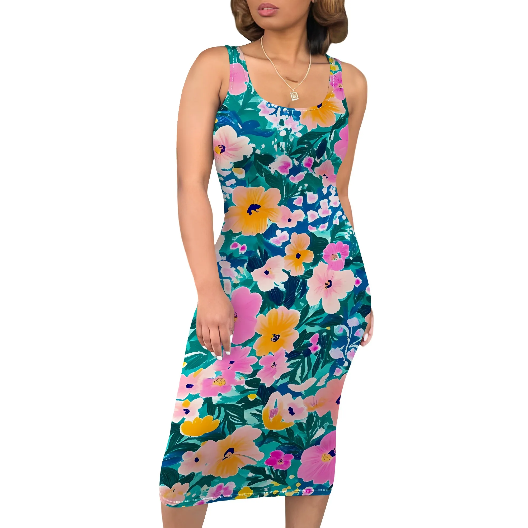 Sexy Sleeveless Bodycon Dress for Women, Round Neck, Summer Halter Midi Dress, Casual Party Beach Clubwear
Sexy Sleeveless Bodycon Dress for Women, Round Neck, Summer Halter Midi Dress, Casual Party Beach Clubwear