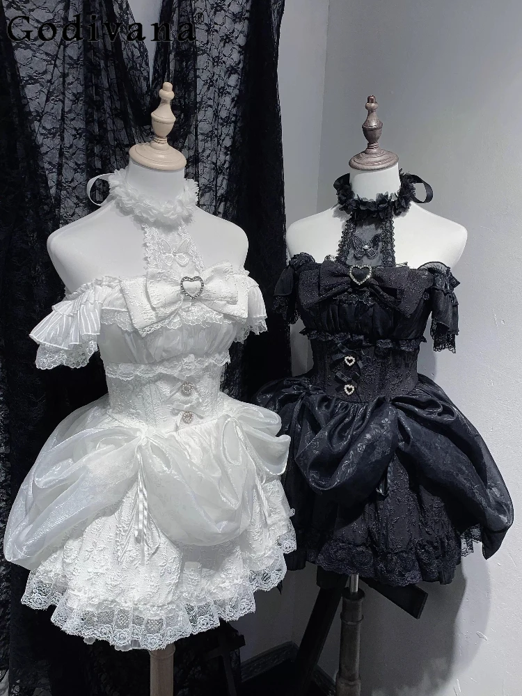 Mine Mass-produced Lo Off-the-shoulder Halter Dress Spring and Summer Women's Cute Bow Lace Slim-Fit Lolita Bud Princess Dress
Mine Mass-produced Lo Off-the-shoulder Halter Dress Spring and Summer Women's Cute Bow Lace Slim-Fit Lolita Bud Princess Dress