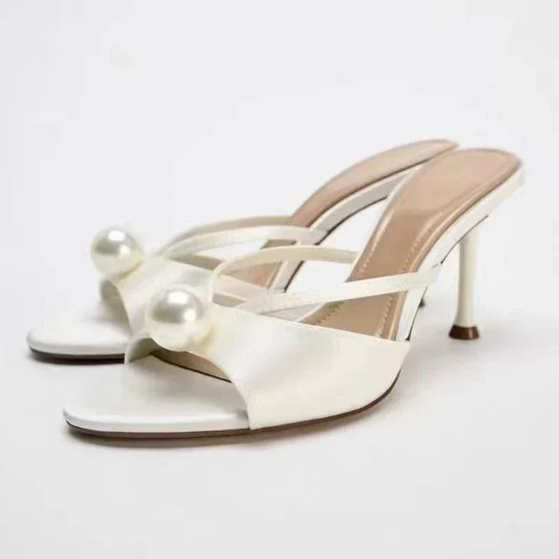 Luxury String Bead High Heel Slippers Women Fashion Narrow Band Design Slide Sandal Elegant Wedding Bridal Shoe Zapatos De Mujer
Luxury String Bead High Heel Slippers Women Fashion Narrow Band Design Slide Sandal Elegant Wedding Bridal Shoe Zapatos De Mujer
