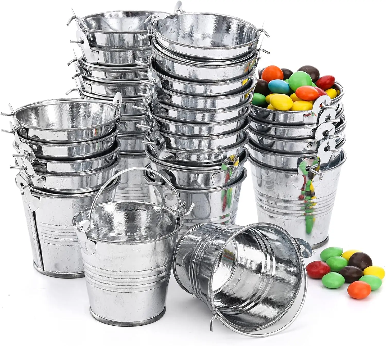 30 Pack Mini Metal Buckets with Handles, 2 Inch Galvanized Tin Pails for Party Favors Crafts Decor
30 Pack Mini Metal Buckets with Handles, 2 Inch Galvanized Tin Pails for Party Favors Crafts Decor
