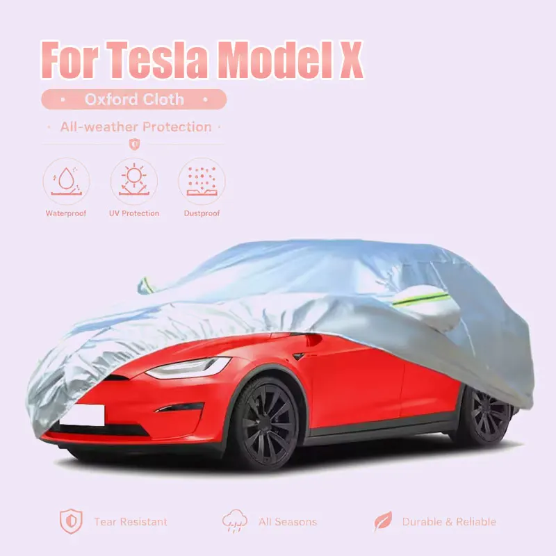 For Tesla Model X Full Car Cover Reflective Strips Waterproof Snowproof Dustproof UV Protection Exterior Accessories
For Tesla Model X Full Car Cover Reflective Strips Waterproof Snowproof Dustproof UV Protection Exterior Accessories