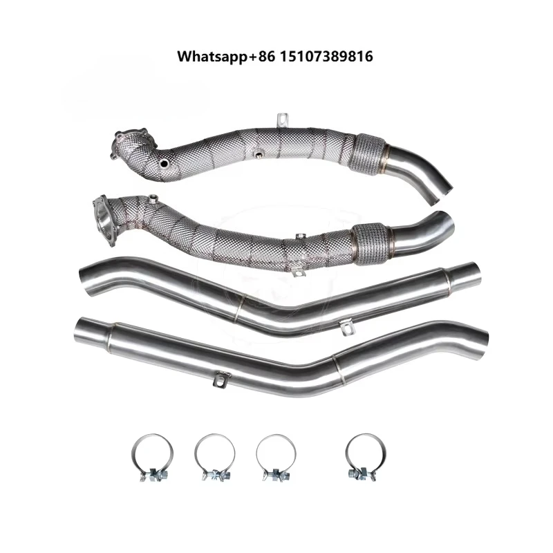 For S6 RS6 4G C7 RS7 Downpipe + Front Pipe with Heat Shield
For S6 RS6 4G C7 RS7 Downpipe + Front Pipe with Heat Shield