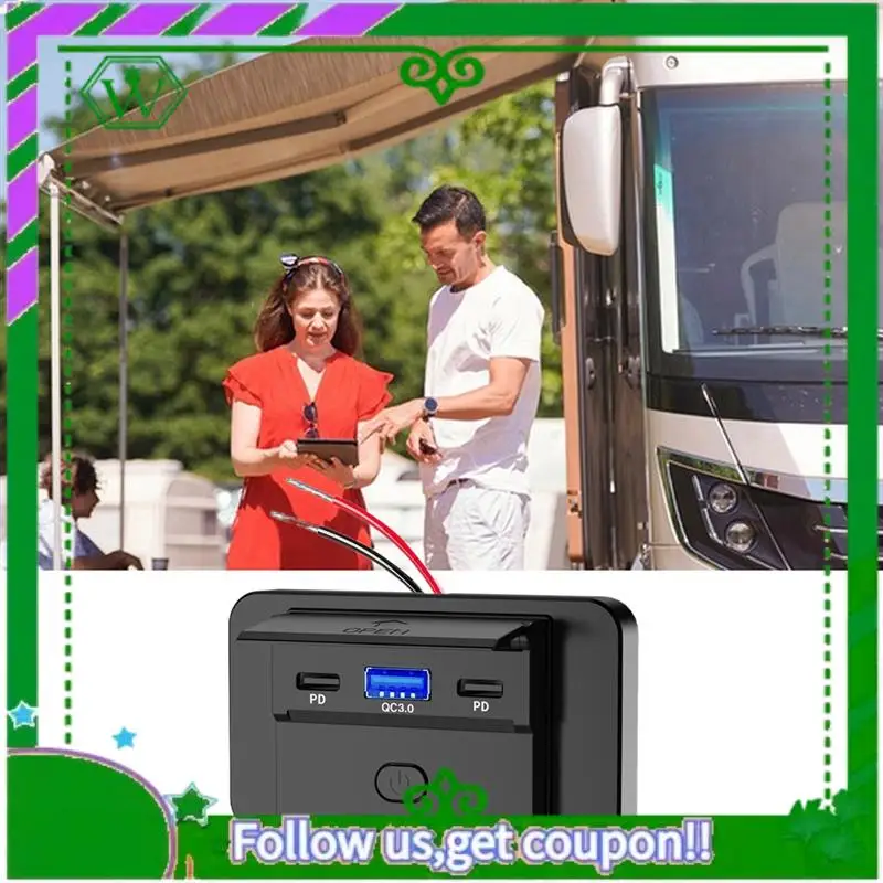 Reliable-1 PCS 12-24V PD Type C USB Ports Quick Charger QC3.0+PD3.0 Black Plastic For Motorcycle Car Truck
Reliable-1 PCS 12-24V PD Type C USB Ports Quick Charger QC3.0+PD3.0 Black Plastic For Motorcycle Car Truck