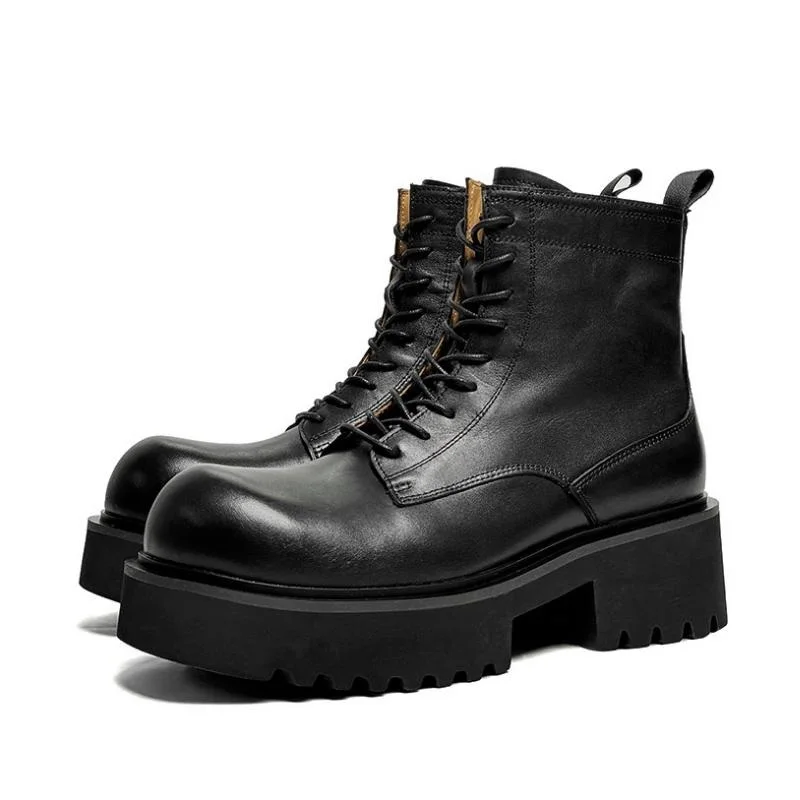 Round Toe Quality Cow Leather Fashion Platfrom Ankle Boots Men Height Augment 6cm Thick Soles Boots Mens Autumn Winter Snow Boot
Round Toe Quality Cow Leather Fashion Platfrom Ankle Boots Men Height Augment 6cm Thick Soles Boots Mens Autumn Winter Snow Boot