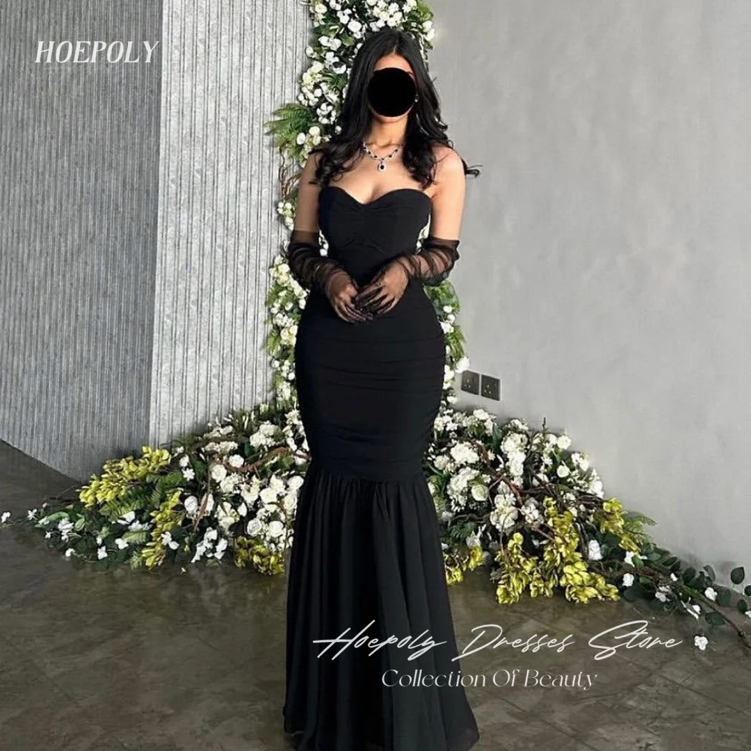 Hoepoly Strapless Formal Occasion Wedding Party Dress Black Mermaid Prom Gowns Long Sleeves Evening Dresses for Special Events
Hoepoly Strapless Formal Occasion Wedding Party Dress Black Mermaid Prom Gowns Long Sleeves Evening Dresses for Special Events