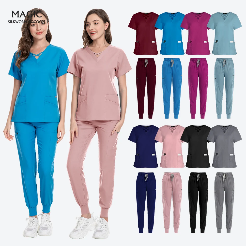 High Quality Hospital Medical Scrub Tops and Pants Set Women Medical Nursing Scrubs Uniform Wholesale Price Pet Doctor Work Suit
High Quality Hospital Medical Scrub Tops and Pants Set Women Medical Nursing Scrubs Uniform Wholesale Price Pet Doctor Work Suit