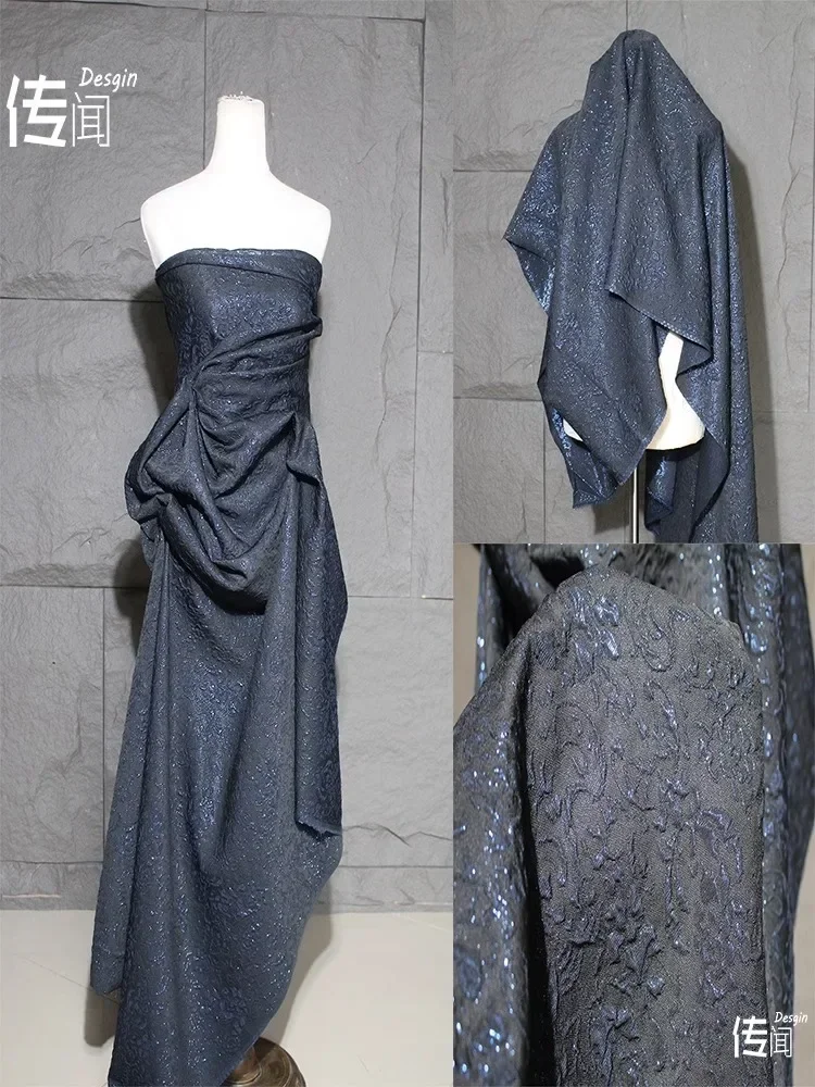 Dark Blue Patterned Jacquard Fabric Fashion Clothing Designer for Dress Diy Sewing By The Yard Material Cloth
Dark Blue Patterned Jacquard Fabric Fashion Clothing Designer for Dress Diy Sewing By The Yard Material Cloth