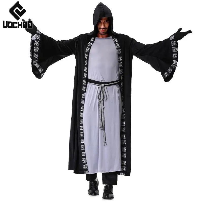 Halloween Wizard Cosplay Costume Men Gown Set Day of The Dead Black Jacket Festival Carnival Outfit Medieval Pastor Clothing
Halloween Wizard Cosplay Costume Men Gown Set Day of The Dead Black Jacket Festival Carnival Outfit Medieval Pastor Clothing