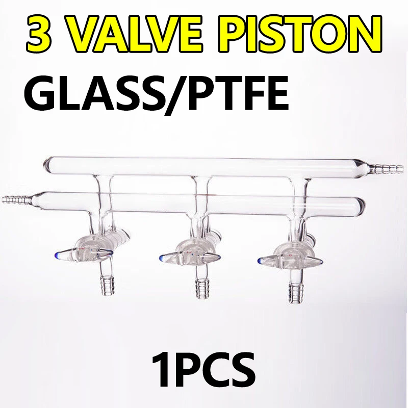 1 piece double row tube vacuum gas distributor 3 valve piston glass/PTFE high borosilicate glass
1 piece double row tube vacuum gas distributor 3 valve piston glass/PTFE high borosilicate glass