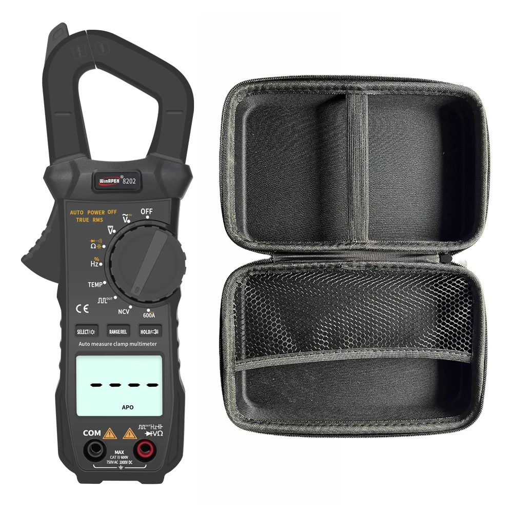 Мультиметр Pokect ET8202 цифровой с функцией True RMS, амперметр переменного тока 600 А, измеритель напряжения, сопротивления, диода, испытания на постоянную температуру 
Мультиметр Pokect ET8202 цифровой с функцией True RMS, амперметр переменного тока 600 А, измеритель напряжения, сопротивления, диода, испытания на постоянную температуру