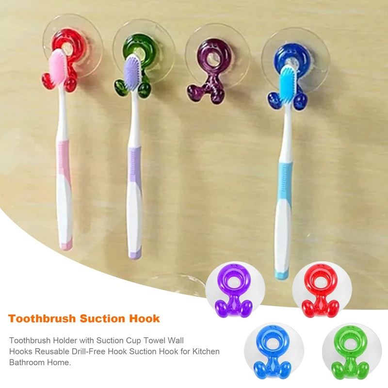 Y17A Toothbrush Holder With Suction Cup Towel Wall Hooks Reusable Drill-Free Hook Suction Hook For Kitchen Bathroom Home
Y17A Toothbrush Holder With Suction Cup Towel Wall Hooks Reusable Drill-Free Hook Suction Hook For Kitchen Bathroom Home
