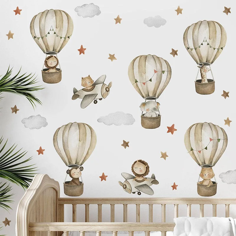 Cartoon Hot Air Balloon Animals Bear Lion Wall Stickers for Child Room Boy Room Decoration Nursery Baby Room Decoration Decal
Cartoon Hot Air Balloon Animals Bear Lion Wall Stickers for Child Room Boy Room Decoration Nursery Baby Room Decoration Decal