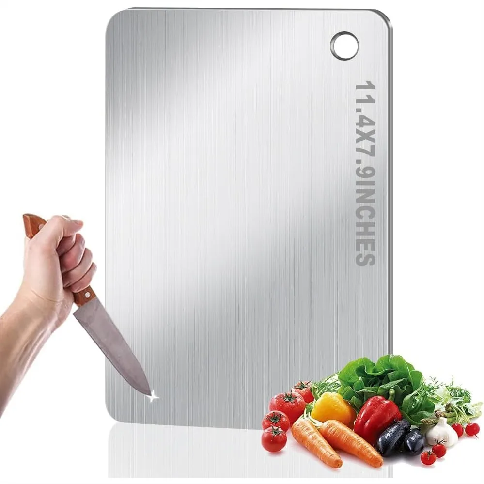 Titanium Cutting Board for Kitchen, Double Sided Non Stick Chopping Board, 11.4x7.9 Inch for Meat, Cheese, Vegetables
Titanium Cutting Board for Kitchen, Double Sided Non Stick Chopping Board, 11.4x7.9 Inch for Meat, Cheese, Vegetables