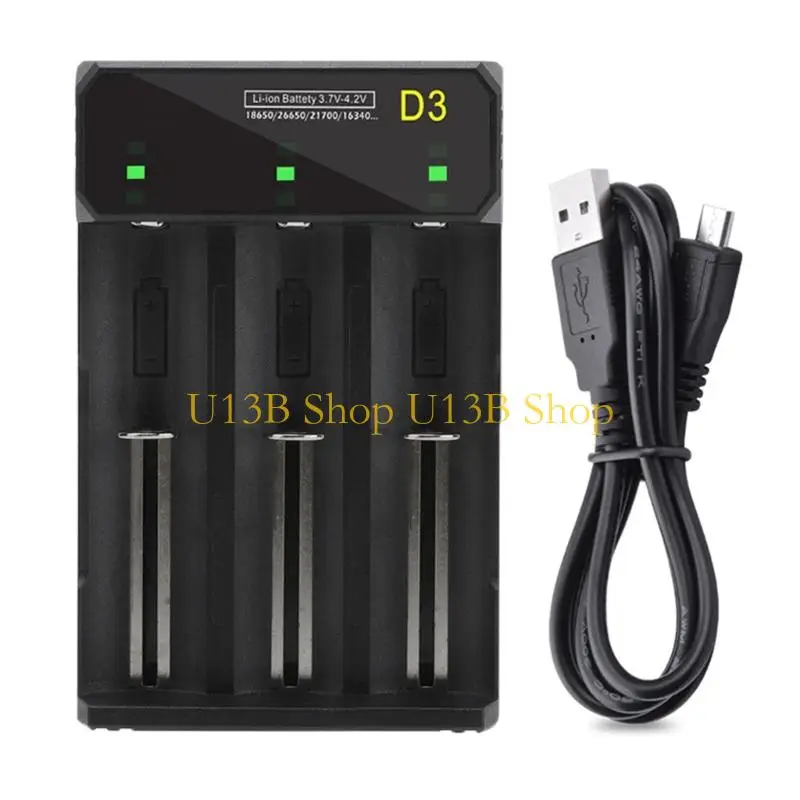U13B 3-слотовая универсальная зарядка аккумулятора USB для ячеек 18650 26650 21700 с интеллектуальной защитой безопасности
U13B 3-слотовая универсальная зарядка аккумулятора USB для ячеек 18650 26650 21700 с интеллектуальной защитой безопасности