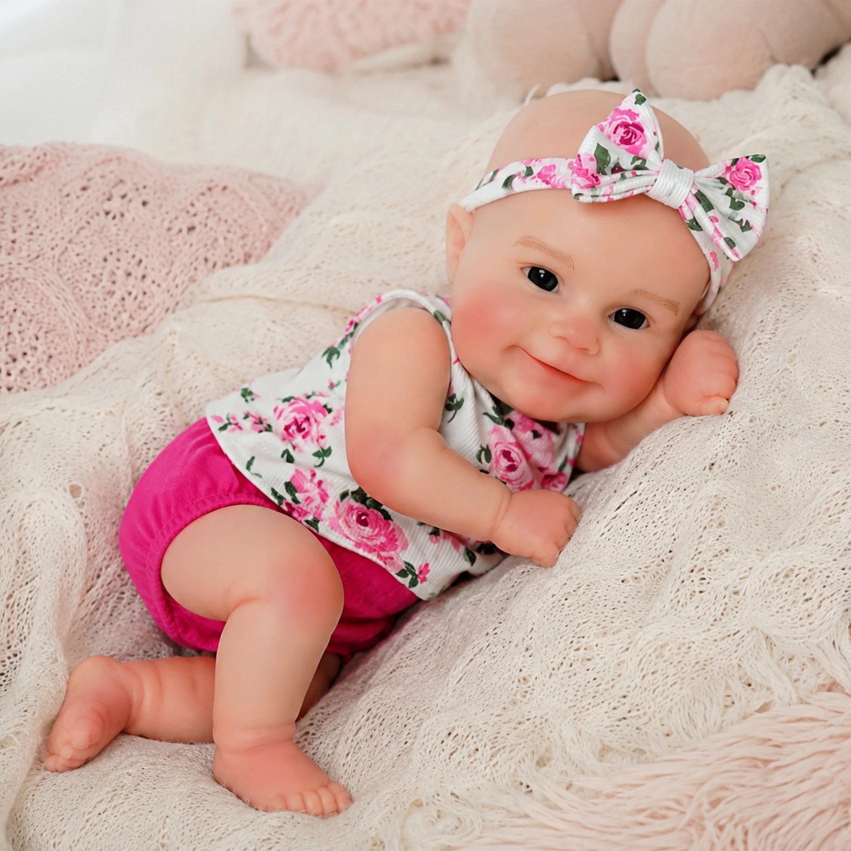 1PC/2 Clothes 32CM Open Mouth Painted Bald Maddie Soft Silicone Bebe Reborn Doll 3D Painted Skin reborn de silicona For Families
1PC/2 Clothes 32CM Open Mouth Painted Bald Maddie Soft Silicone Bebe Reborn Doll 3D Painted Skin reborn de silicona For Families