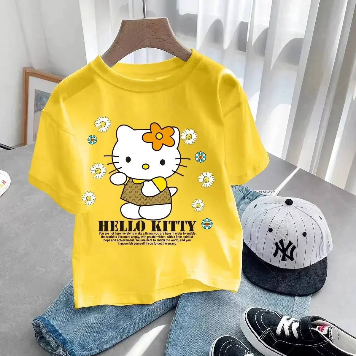 Boys Girls Hello Kitty Anime Summer Fashion Kids Tshirt Casual Short Sleeve Print Cotton Birthday Clothing Tops Teenager 3-14y
Boys Girls Hello Kitty Anime Summer Fashion Kids Tshirt Casual Short Sleeve Print Cotton Birthday Clothing Tops Teenager 3-14y