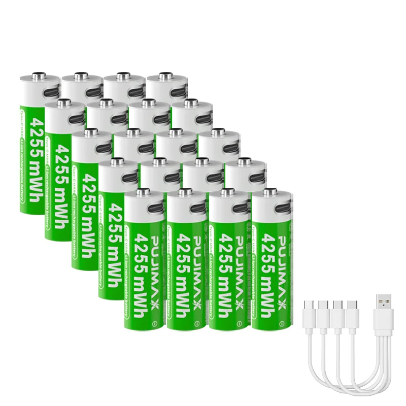 PUJIMAX High Capacity 1.5V 4255mWh AA USB Rechargeable Li-ion Battery for Remote Control Mouse Small Fan Electric Toy Battery
PUJIMAX High Capacity 1.5V 4255mWh AA USB Rechargeable Li-ion Battery for Remote Control Mouse Small Fan Electric Toy Battery