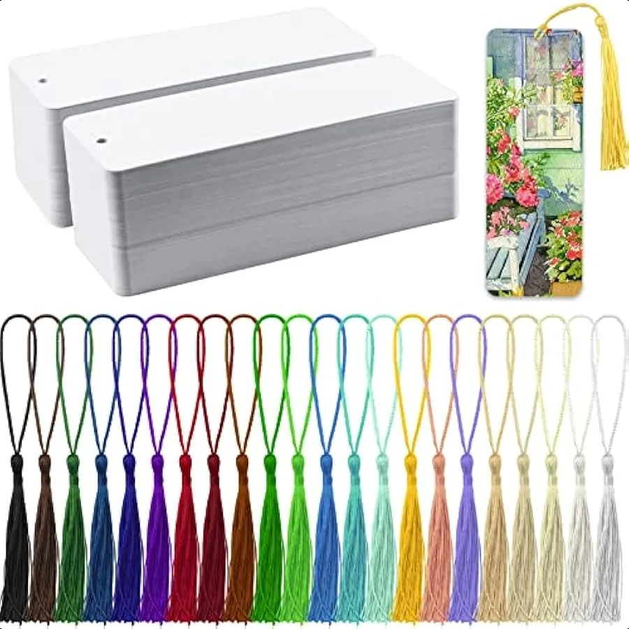 240 PCS White Blank Paper Bookmarks Decorate with 240 Pcs Tassels Thick Cardstock Bookmark for DIY Craft Projects and Gifts Tag
240 PCS White Blank Paper Bookmarks Decorate with 240 Pcs Tassels Thick Cardstock Bookmark for DIY Craft Projects and Gifts Tag
