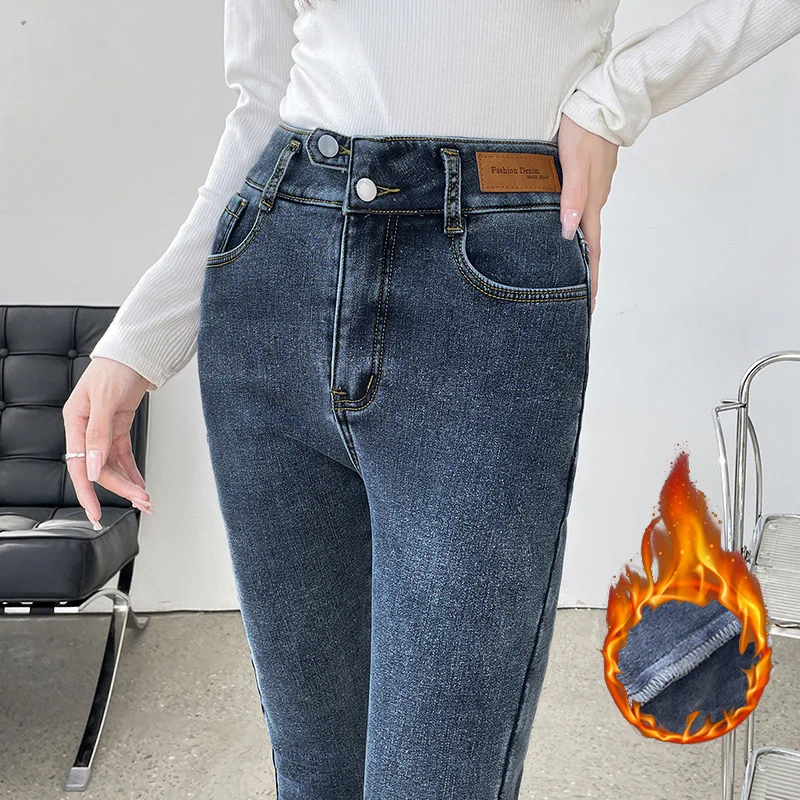 New Women Thermal Jeans Winter Snow Warm Plush High Waist Stretch Jeans Lady Skinny Thicken Denim Pants Fleece Blue Fur Trousers
New Women Thermal Jeans Winter Snow Warm Plush High Waist Stretch Jeans Lady Skinny Thicken Denim Pants Fleece Blue Fur Trousers