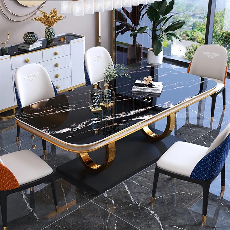 ※a Modern Style Dining Ro e Sets Luxury Dining Table and 6 Chair Stainless Steel Frame Marble Top Dining Table with Chair
※a Modern Style Dining Ro e Sets Luxury Dining Table and 6 Chair Stainless Steel Frame Marble Top Dining Table with Chair