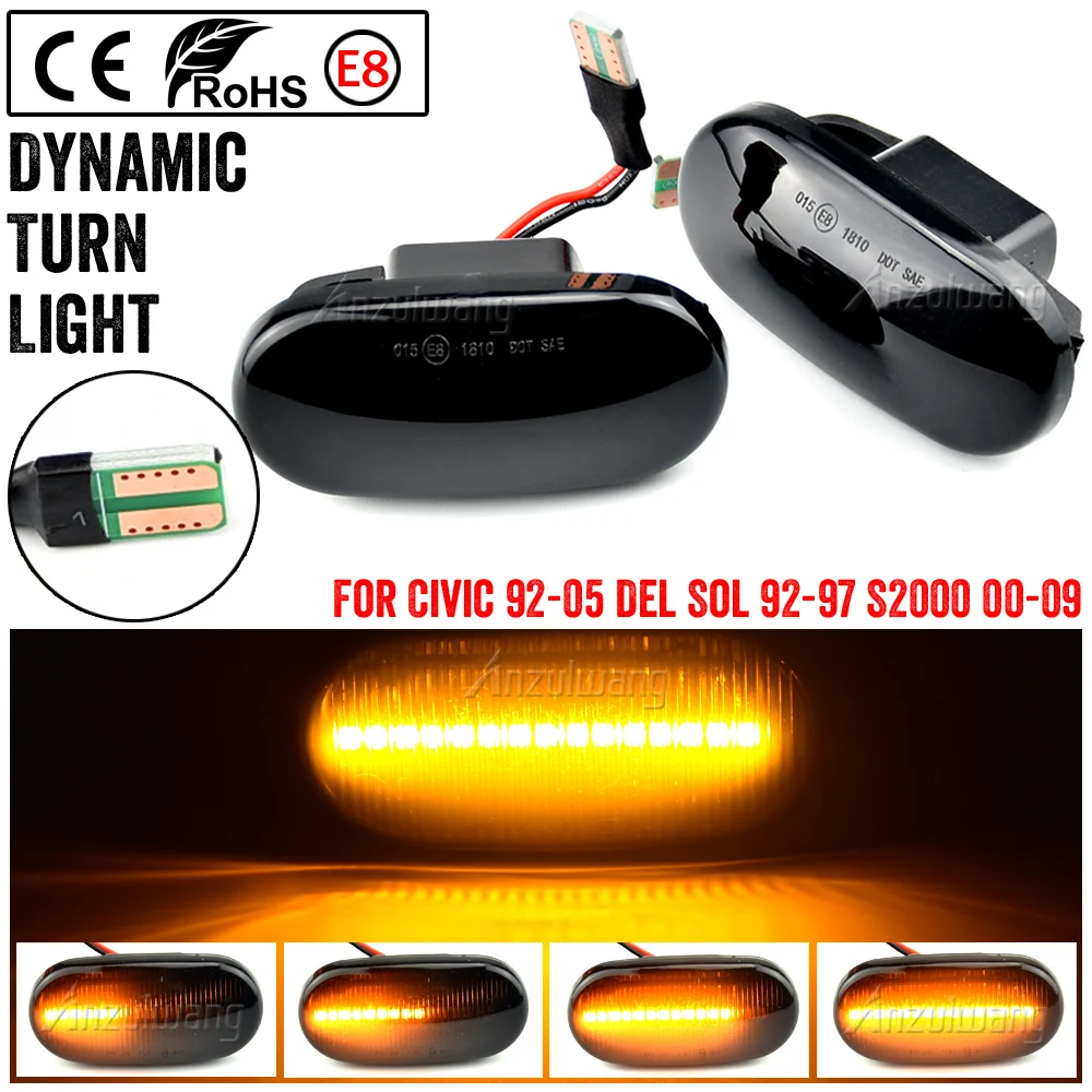 For HONDA Prelude CRX S2000 Integra Fit Del Sol Acura Civic LED Dynamic Side Marker Turn Signal Light Indicator
For HONDA Prelude CRX S2000 Integra Fit Del Sol Acura Civic LED Dynamic Side Marker Turn Signal Light Indicator
