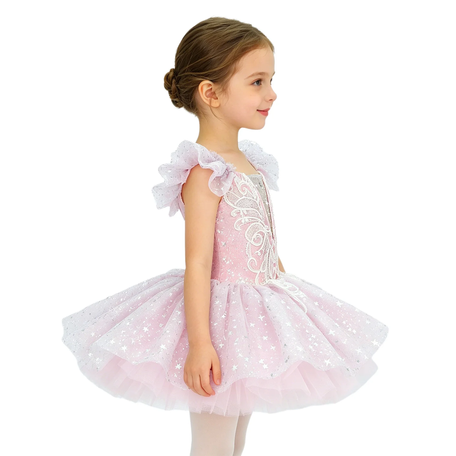 Ballerina Kids Ruffled Sleeves Sequin Tulle Tutu Princess Embroidery Costumes Ballet Dress for Girls Stage Performance Dress
Ballerina Kids Ruffled Sleeves Sequin Tulle Tutu Princess Embroidery Costumes Ballet Dress for Girls Stage Performance Dress