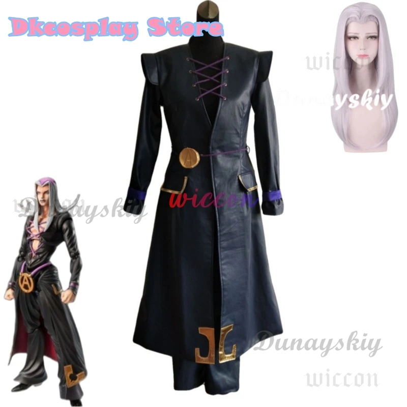 Аниме JOJO's Bizarre Adventure Golden Wind Leone Abbacchio Косплей Костюм Черное длинное пальто из искусственной кожи Униформа Парик Мужской карнавальный костюм 
Аниме JOJO's Bizarre Adventure Golden Wind Leone Abbacchio Косплей Костюм Черное длинное пальто из искусственной кожи Униформа Парик Мужской карнавальный костюм