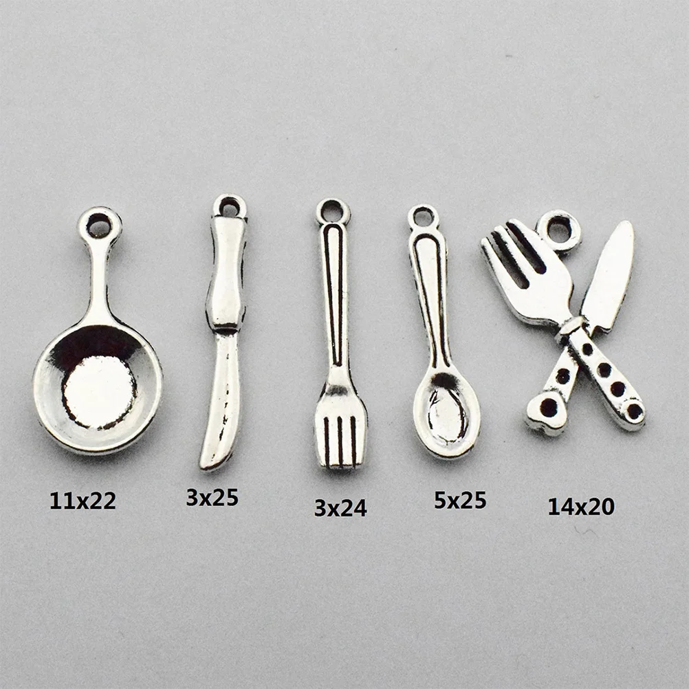 100pcs Spoon Fork Dish Diy Pendant Accessory Jewelry Bracelet Necklace Craft Keychain Decorative Dangle Repair Component Gift 
100pcs Spoon Fork Dish Diy Pendant Accessory Jewelry Bracelet Necklace Craft Keychain Decorative Dangle Repair Component Gift
