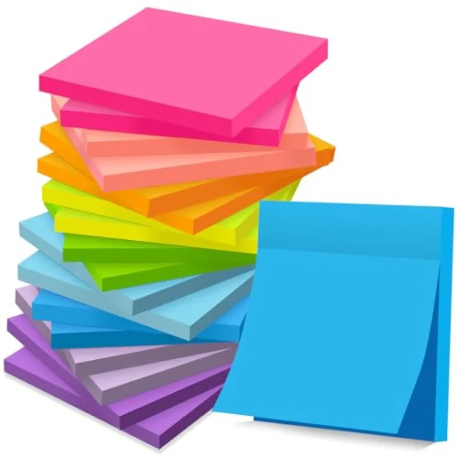 18 Pads Sticky Notes 3x3 inch, Self-Stick Pads Bright Colors Sticky Note, Recyclable, Easy to Post for Home, Office, Notebook
18 Pads Sticky Notes 3x3 inch, Self-Stick Pads Bright Colors Sticky Note, Recyclable, Easy to Post for Home, Office, Notebook
