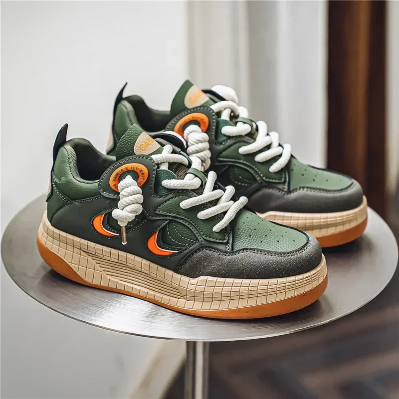 Skateboard Shoes Leather Mens Casual Sneakers Fashion Outdoor Platform Designer Luxury Sports Walking Running Male Tennis
Skateboard Shoes Leather Mens Casual Sneakers Fashion Outdoor Platform Designer Luxury Sports Walking Running Male Tennis