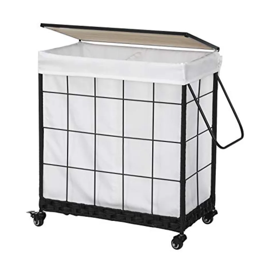 Durable Laundry Hamper with Removable Liner Bag Heavy Duty Wheels Wood Lid and Metal Handle for Efficient Clothes Sorting and L
Durable Laundry Hamper with Removable Liner Bag Heavy Duty Wheels Wood Lid and Metal Handle for Efficient Clothes Sorting and L