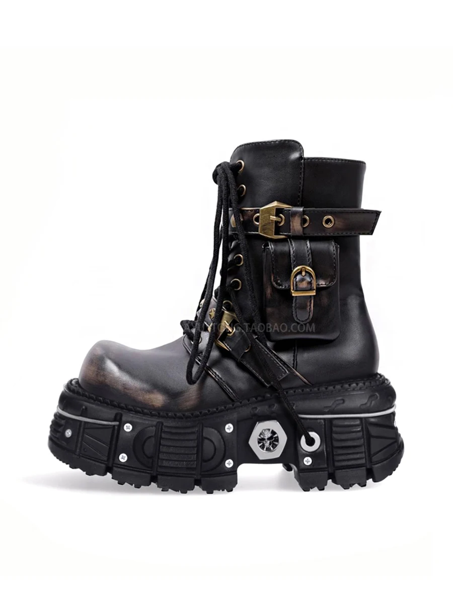 Retro Metal Rivet Belt Buckle Gothic Boots Round Toe Street Punk Rock Motorcycle Boots Sports Casual 35-45 Lace-Up Short Boots
Retro Metal Rivet Belt Buckle Gothic Boots Round Toe Street Punk Rock Motorcycle Boots Sports Casual 35-45 Lace-Up Short Boots